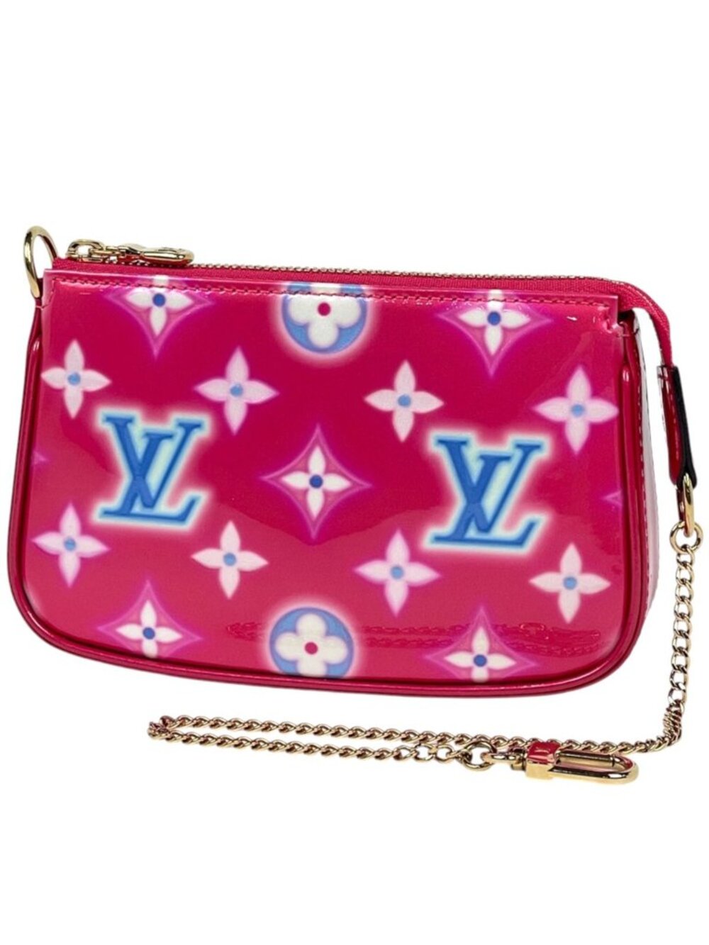 Louis Vuitton Mini Pochette Accessoires Pouch Monogram Vernis Fuchsia